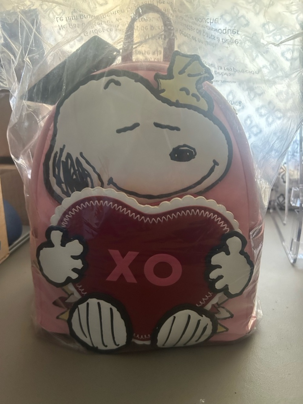 Pink Snoopy Heart Mini Backpack